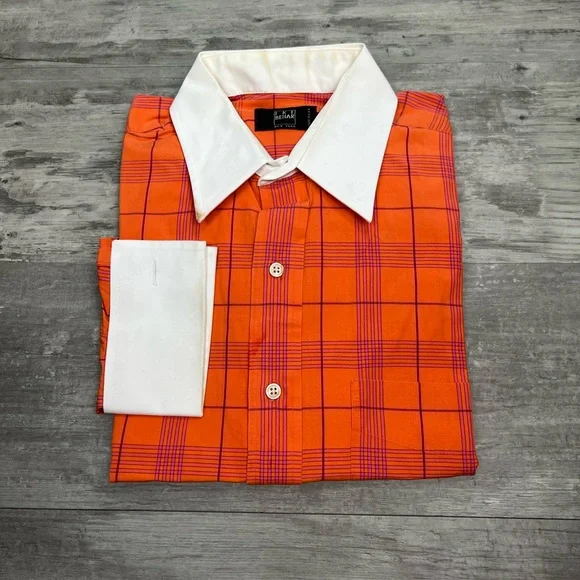 Ike Behar Shirts | Ike Behar Orange W/ Pink Plaid French Cuff Dress Shirt 15.5 32/33 | Color: Orange/Pink | Size: 15.5 | Abenne37's Closet Ike Behar Shirts | Ike Behar Orange W/ Pink Plaid French Cuff Dress Shirt 15.5 32/33 | Color: Orange/Pink | Size: 15.5 | Abenne37's Closet